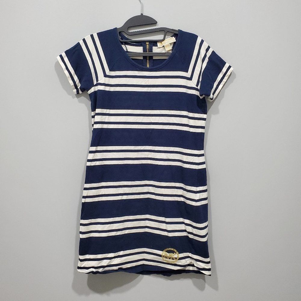 Michael Kors | Navy & White Striped Tshirt Dress